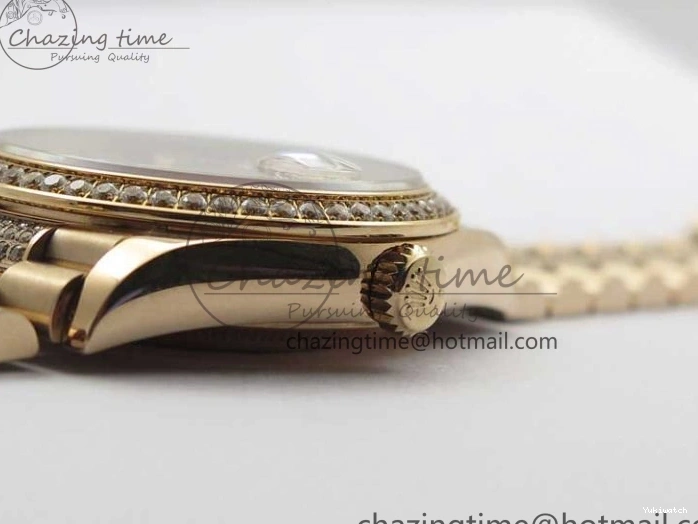 Bracelet Day-Date Dial Silver on Crystal RG A2836 Best Edition 128235 Marker Crystal BP President 36mm RG 0511